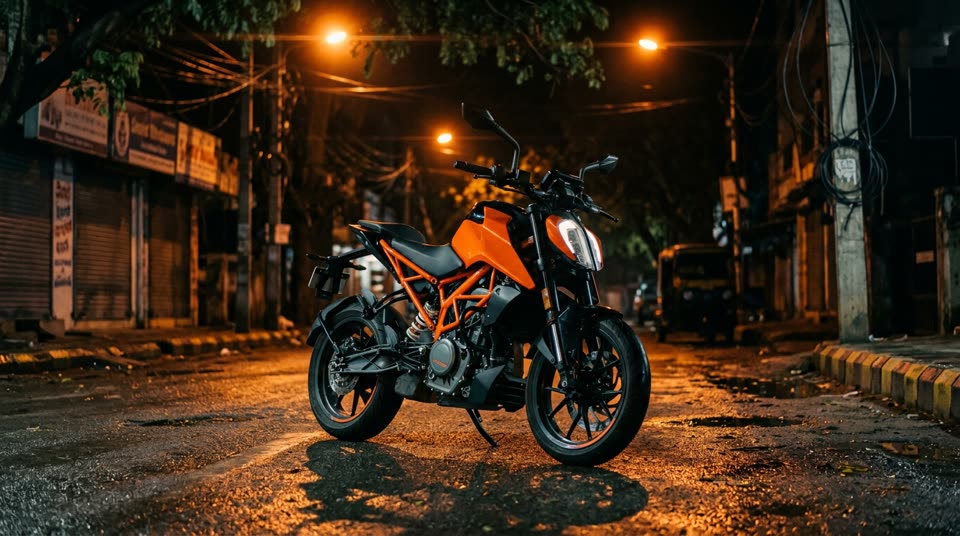 One Lost Race Orange Streetfighter Motorcycle